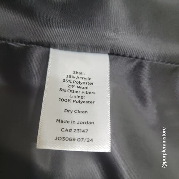 Talbots Blazer 8 Tartan Plaid Wool Blend Sequins Open Front Button Accents NWOT - Picture 4 of 10